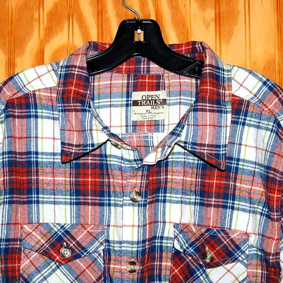Open Trails Plaid Flannel Shirt - Mens XL - Cotton Blend - Picture 1 of 7